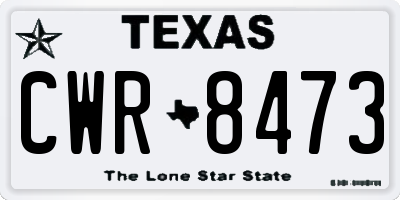 TX license plate CWR8473
