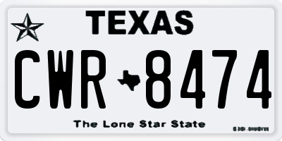 TX license plate CWR8474