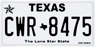 TX license plate CWR8475