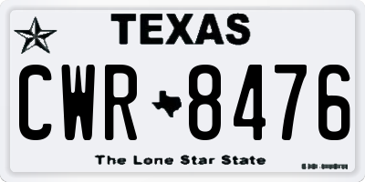 TX license plate CWR8476