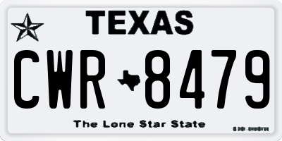 TX license plate CWR8479