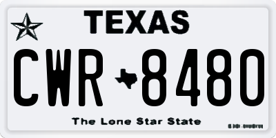 TX license plate CWR8480