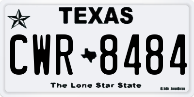 TX license plate CWR8484