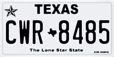 TX license plate CWR8485