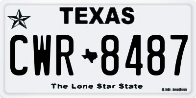 TX license plate CWR8487