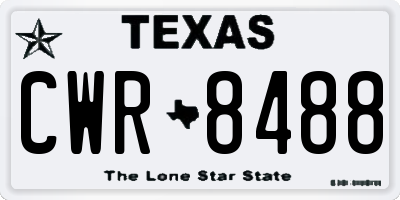 TX license plate CWR8488