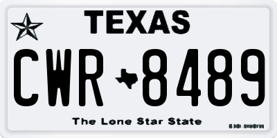 TX license plate CWR8489