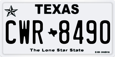 TX license plate CWR8490