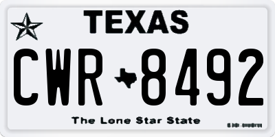 TX license plate CWR8492