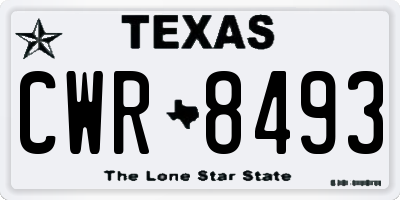 TX license plate CWR8493