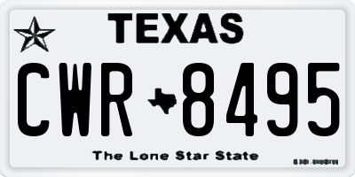 TX license plate CWR8495
