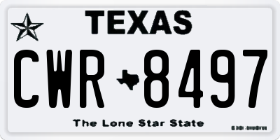 TX license plate CWR8497