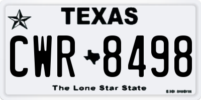 TX license plate CWR8498
