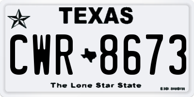 TX license plate CWR8673