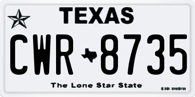 TX license plate CWR8735