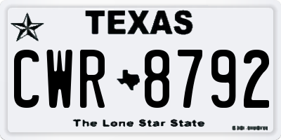 TX license plate CWR8792