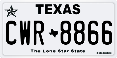 TX license plate CWR8866
