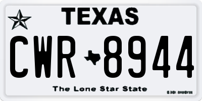 TX license plate CWR8944