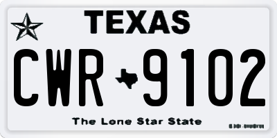 TX license plate CWR9102
