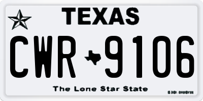 TX license plate CWR9106