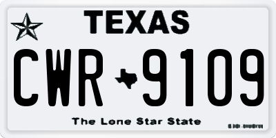 TX license plate CWR9109