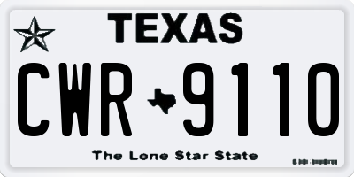 TX license plate CWR9110