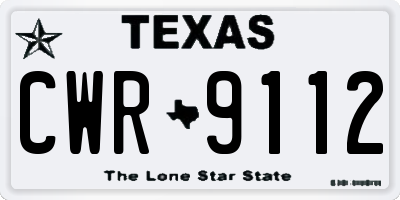 TX license plate CWR9112