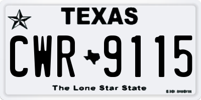 TX license plate CWR9115