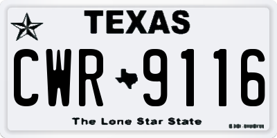 TX license plate CWR9116