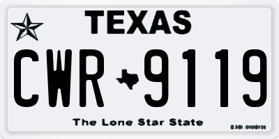 TX license plate CWR9119