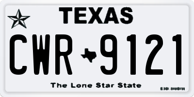 TX license plate CWR9121