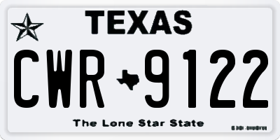 TX license plate CWR9122