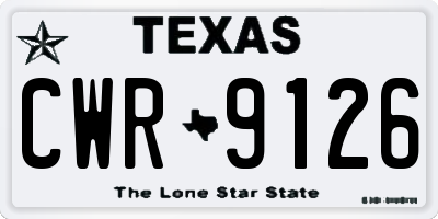 TX license plate CWR9126