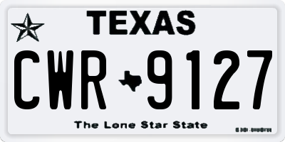 TX license plate CWR9127