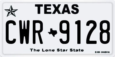 TX license plate CWR9128