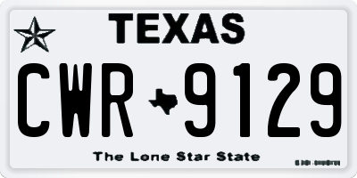 TX license plate CWR9129