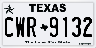 TX license plate CWR9132