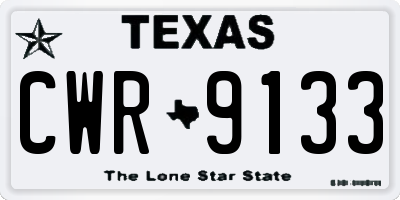TX license plate CWR9133