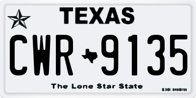 TX license plate CWR9135