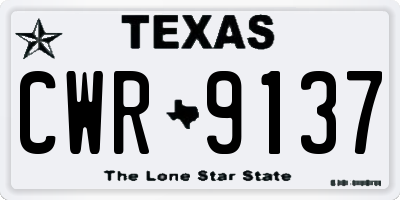 TX license plate CWR9137