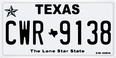 TX license plate CWR9138