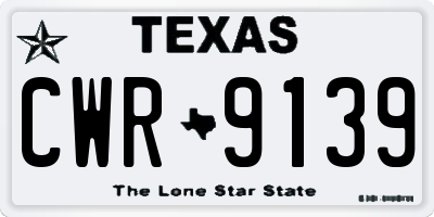 TX license plate CWR9139