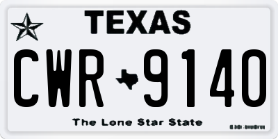 TX license plate CWR9140