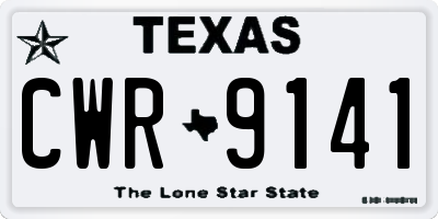 TX license plate CWR9141