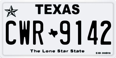 TX license plate CWR9142