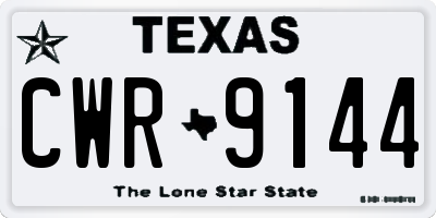 TX license plate CWR9144