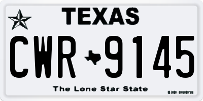 TX license plate CWR9145