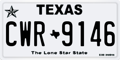 TX license plate CWR9146