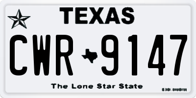 TX license plate CWR9147