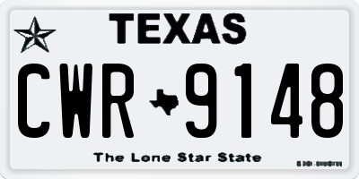TX license plate CWR9148